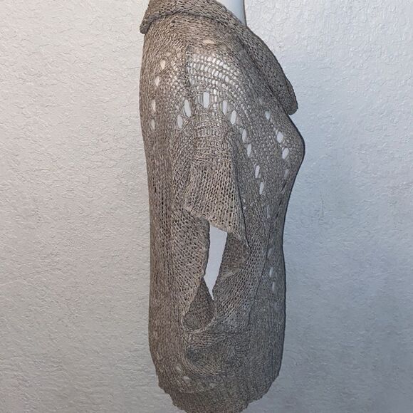 Vivienne Vivienne Tam Chunky Knit Short Sleeve Wool Blend Cowl Neck Cable knit M - Picture 4 of 9